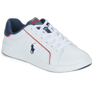 欧洲直邮polo ralph lauren 儿童白色低帮平底防滑徽标经典休闲鞋