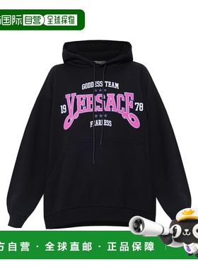 香港直邮Versace 徽标长袖卫衣 10117351A08598连帽范思哲帽衫