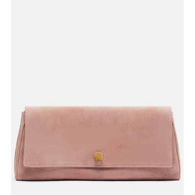 香港直邮KHAITE 女士 Audrey 绒面革手包 pink粉色 舒适时尚