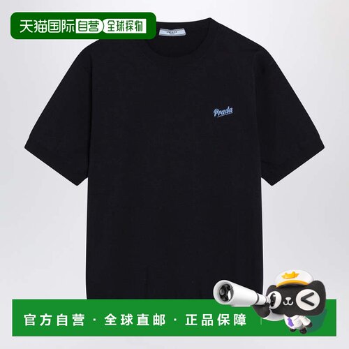 1h可退 香港直邮Prada 普拉达 女士 SILKBLEND 蓝色带Logo毛衣 P2