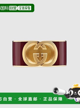 自营欧洲直邮Gucci/古驰 Interlocking系列女士安可拉红黄铜互扣G