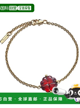 自营欧洲直邮BACCARAT/巴卡拉TRÈFLE四叶草系列红色水晶镶嵌镀金