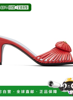 1h可退 香港直邮valentino 华伦天奴 女士 红色 Leather Woven He