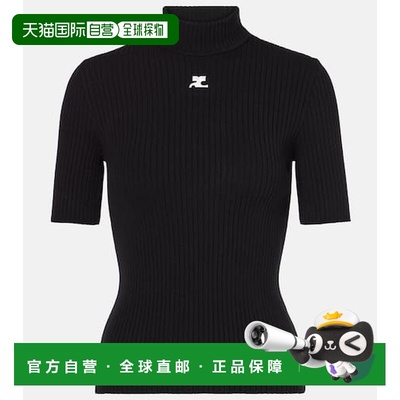 1h可退 香港直邮Courreges 女士 Reedition 罗纹针织上衣针织衫
