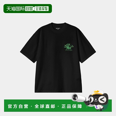 自营欧洲直邮Carhartt WIP Built Different男士黑色棉质印花短袖