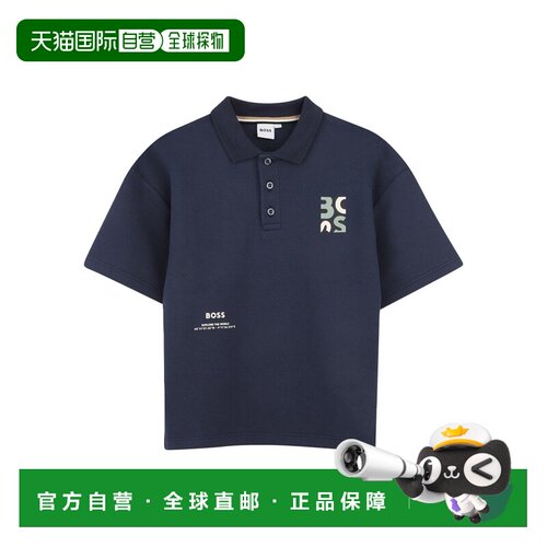 香港直邮BOSS 波士 男童 MANICHE CORTE CON 徽标Polo衫童装 J529