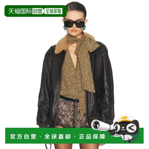 香港直邮valentino 华伦天奴 女士 复古质感皮革夹克 9B3NB16ZAB2