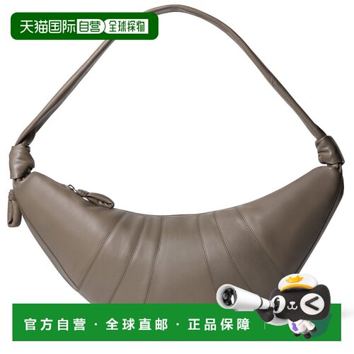 自营欧洲直邮LEMAIRE Grand sac Croissant女士深卡其色光滑皮革