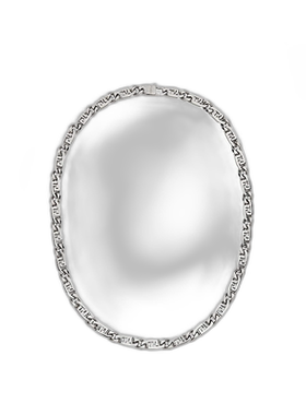 欧洲直邮FENDI/芬迪22秋冬新款男士银色黄铜FF标志登山扣网眼项链