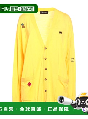 1h可退 香港直邮Dsquared2 二次方 女士 针织开衫 yellow黄色 舒