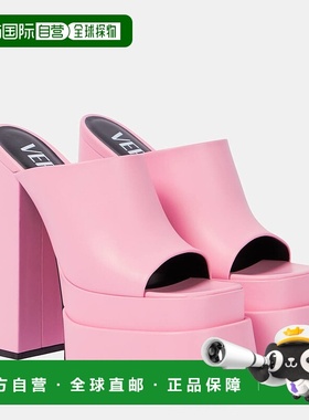 1h可退 香港直邮versace 范思哲 女士 皮质鱼嘴防水台凉鞋 001180