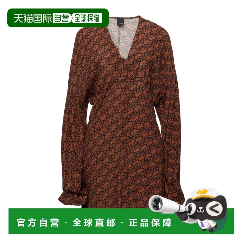 1h可退 香港直邮Pinko 品高 女士 短款连衣裙 brown棕色 舒适时尚,女装/女士精品,连衣裙,淘宝优惠券,粉丝福利购,淘宝优惠卷