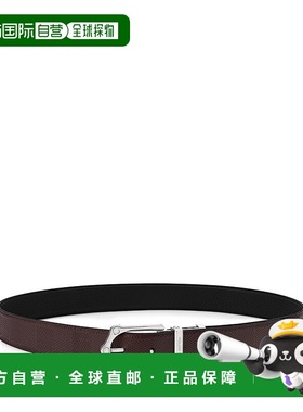 自营1h可退 欧洲直邮LV路易威登 Frog系列男士黑色牛皮棋盘格腰带