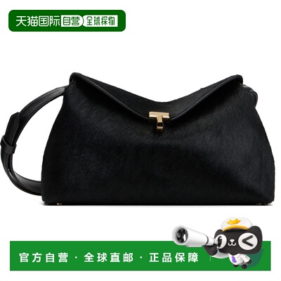 1h可退 香港直邮toteme 女士 黑色 T-Lock Pony Hair 手拿包 251W