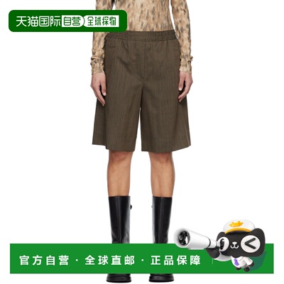 香港直邮GANNI 甘尼 女士 棕色 Light Wool Melange 短裤 A111007