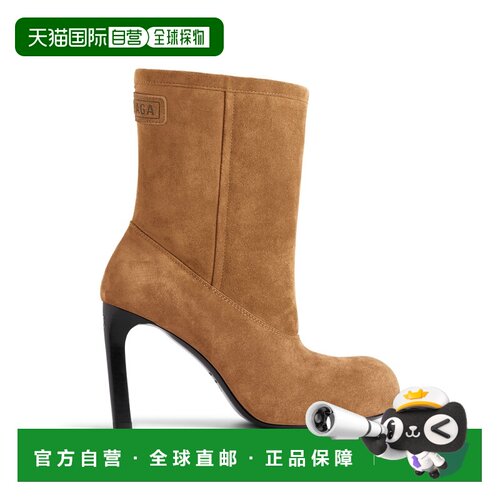 自营欧洲直邮Balenciaga巴黎世家 Fargo女士BB标识反绒圆头高跟短
