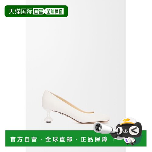 自营1h可退 欧洲直邮LOEWE/罗意威 女士白色山羊皮中跟鞋单鞋