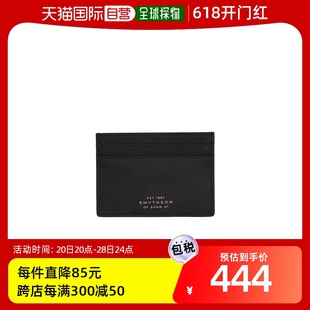 1200564BLACK 香港直邮Smythson logo压花卡包