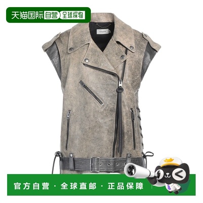 香港直邮Coach 蔻驰 女士 皮革夹克 beige米色 舒适时尚