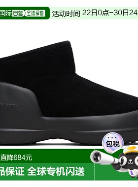 1h可退 香港直邮moon boot 月亮靴 男士 黑色 Mezzaluna Suede Lo