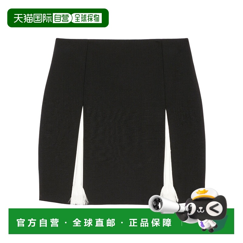 香港直邮Givenchy 撞色嵌饰羊毛和马海毛迷你半身裙 BW40N013QB