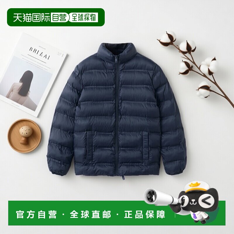 欧洲直邮Mango芒果 儿童海军蓝菱形图案防水绗缝防风外套轻薄