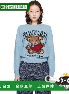 1h可退 香港直邮GANNI 甘尼 女士 蓝色 Graphic Wool 毛衣 A1070