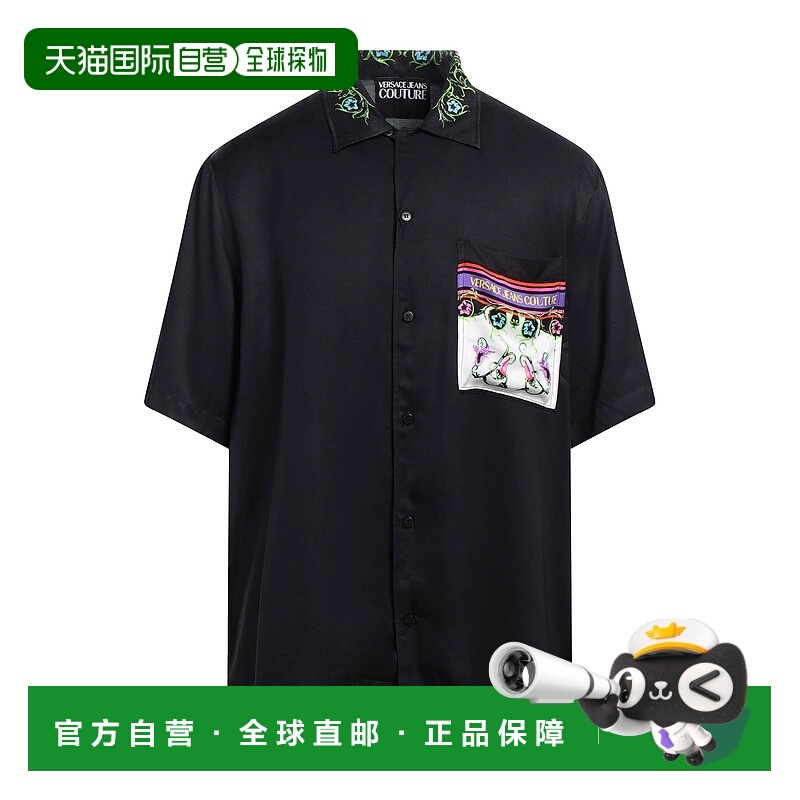 香港直邮versace 范思哲 男士 花纹衬衫 black黑色 舒适时尚