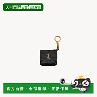 自营欧洲直邮YSL圣罗兰 NIKI女士黑色复古皮革AirPods保护套