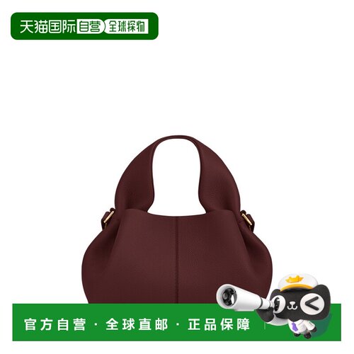 自营欧洲直邮POLENE Numero Neuf Mini女士黑樱桃色小牛皮手提包