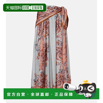 香港直邮ZIMMERMANN 女士 紫菀花朵真丝中长半身裙