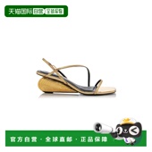 香港直邮Simkhai 金属感坡跟皮质凉鞋 女士 Bridget