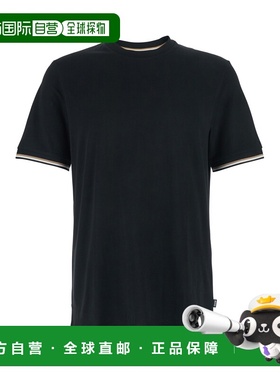 1h可退 香港直邮Hugo Boss 雨果博斯 男士 Details 黑色圆领对比T