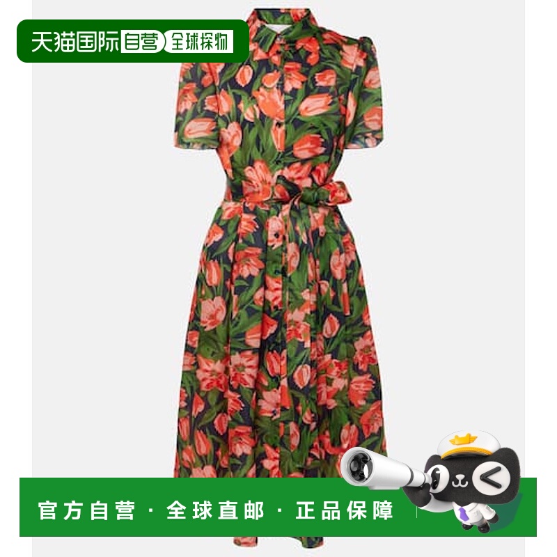 香港直邮CAROLINA HERRERA 女士 花朵真丝衬衫式连衣裙