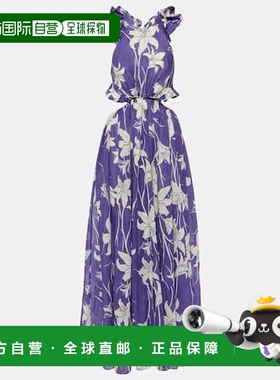 香港直邮ZIMMERMANN 女士 Acadian 花朵棉质长款连衣裙长裙