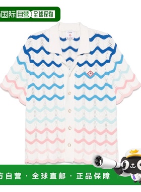 1h可退 香港直邮Casablanca 男士 渐变波浪纹钩花衬衫 MPS25KW848