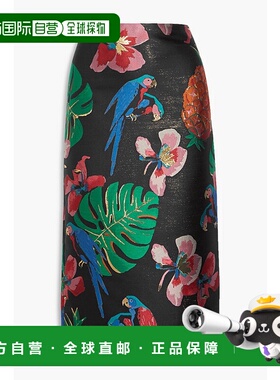 香港直邮Valentino 华伦天奴 女士 花朵提花中长半身裙 MB3RA2B03