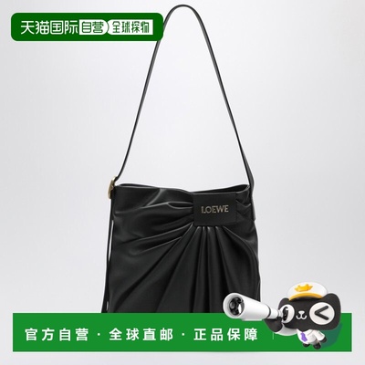 1h可退 香港直邮LOEWE 罗意威 女士 DRAPED 皮革手提包(黑色) ADH