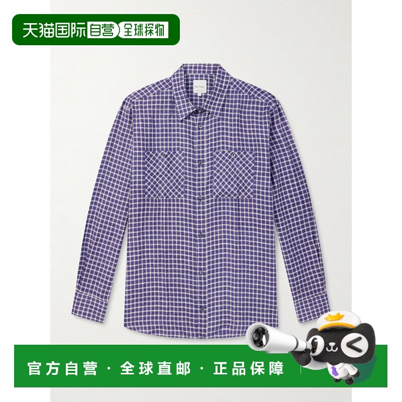 香港直邮Paul Smith 保罗 史密斯 男士 格纹亚麻衬衫 M1R602ZV030