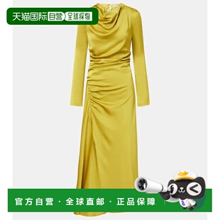 1h可退 香港直邮Simkhai 女士 Odessa 垂褶褶皱缎面中长连衣裙