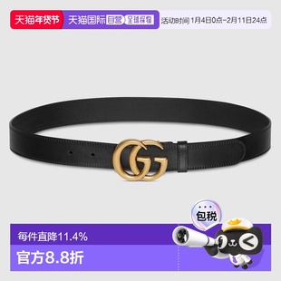 自营欧洲直邮Gucci/古驰 男女通用GG Marmont细腰带情人节礼物