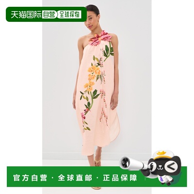 1h可退 香港直邮FARM RIO 女士 Garden Terrace 粉色单肩长款连衣