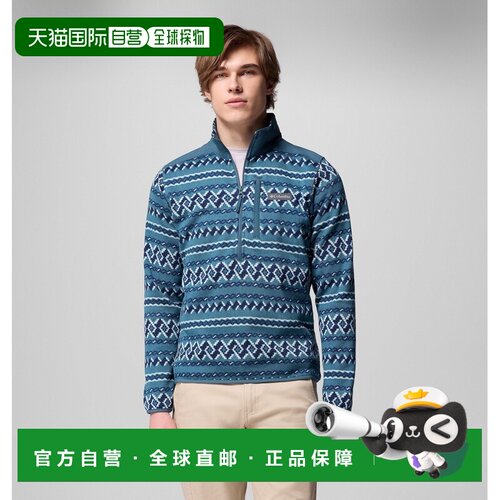 自营欧洲直邮Columbia Sweater Weather™ III男士印花半拉链抓绒