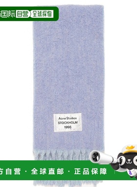 自营欧洲直邮ACNE STUDIO24年款 男女通用淡蓝色羊绒配LOGO流苏围