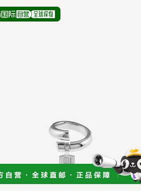 欧洲直邮BALENCIAGA（巴黎世家）圣日耳曼女士闪亮银色标签戒指