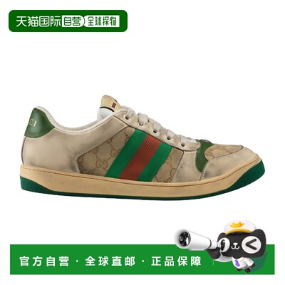 自营欧洲直邮GUCCI/古驰新款男士做旧GG帆布皮革休闲运动鞋脏脏鞋