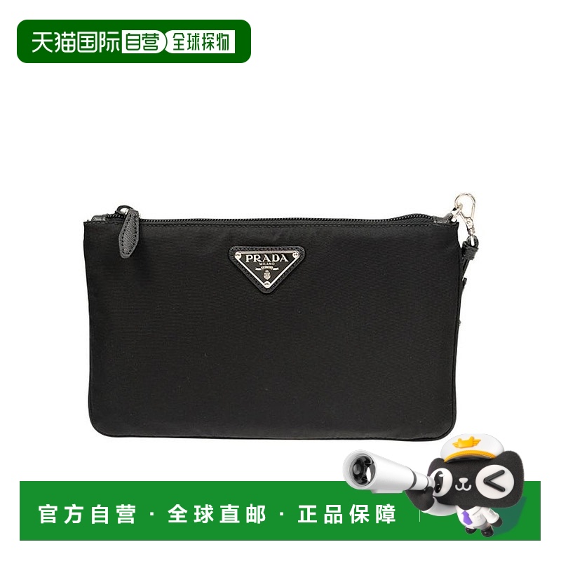 香港直邮Prada 黑色徽标手拿包 1NH5452BQP