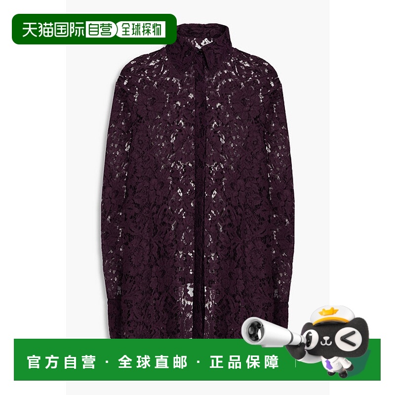 香港直邮valentino 华伦天奴 女士 凸纹花边蕾丝衬衫 B3AB3861ECY
