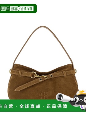 香港直邮Miu Miu 缪缪 女士 Aventure 绒面革手提包 5BC1822CSS