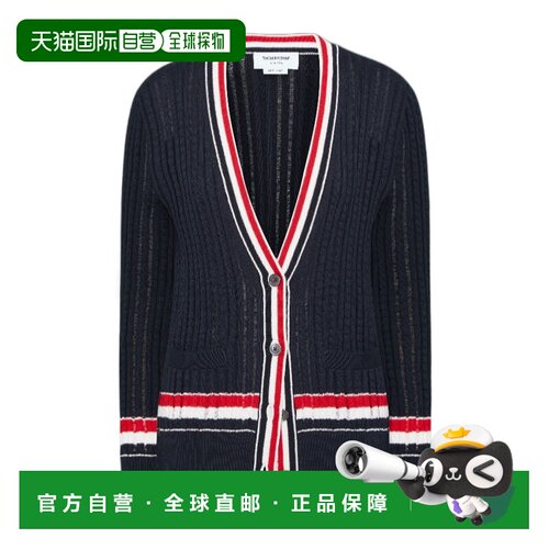 Thom Browne RWB条纹梯形麻花长款开衫 FKC706AY3014